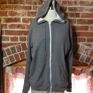 VINCE Thermal Waffle Knit Zip Up Hoodie